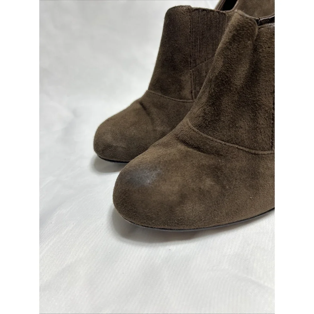 Cole Haan Air Talia Gore Slip On Ankle Bootie Womens 7.5 B Brown Suede Boot Shoe